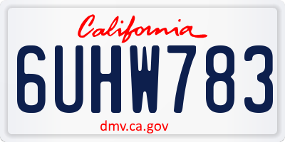 CA license plate 6UHW783