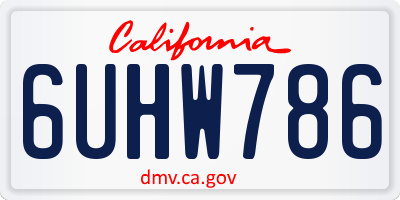 CA license plate 6UHW786