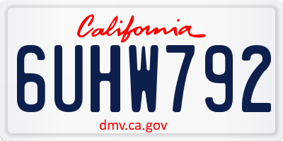 CA license plate 6UHW792
