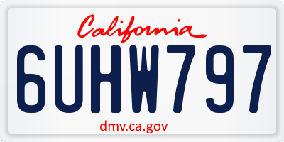 CA license plate 6UHW797
