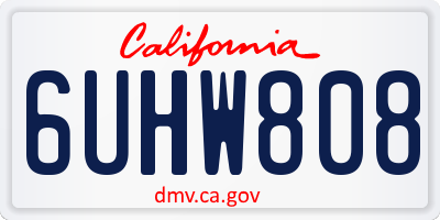 CA license plate 6UHW808