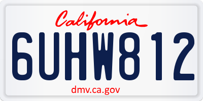 CA license plate 6UHW812