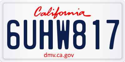 CA license plate 6UHW817