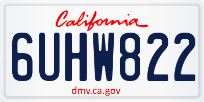 CA license plate 6UHW822