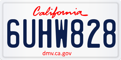 CA license plate 6UHW828