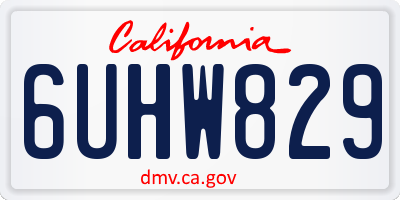 CA license plate 6UHW829