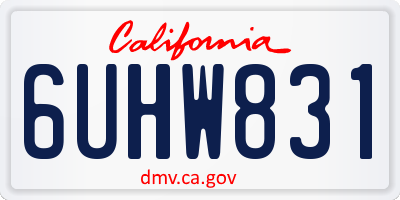 CA license plate 6UHW831