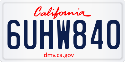CA license plate 6UHW840