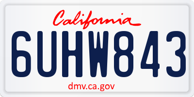 CA license plate 6UHW843