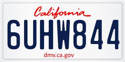 CA license plate 6UHW844