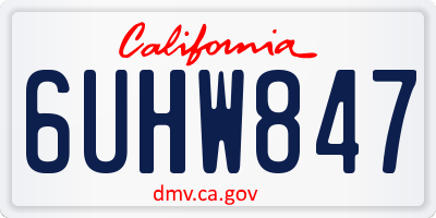 CA license plate 6UHW847