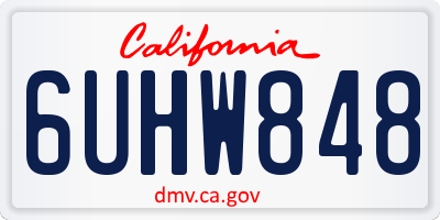 CA license plate 6UHW848
