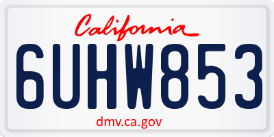 CA license plate 6UHW853