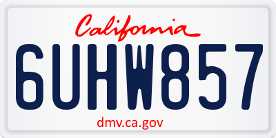 CA license plate 6UHW857