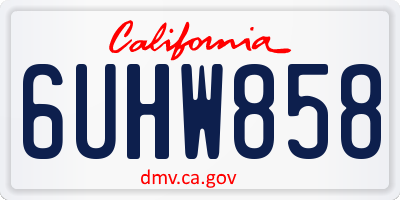 CA license plate 6UHW858