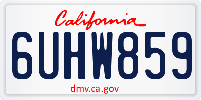 CA license plate 6UHW859