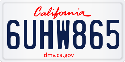 CA license plate 6UHW865