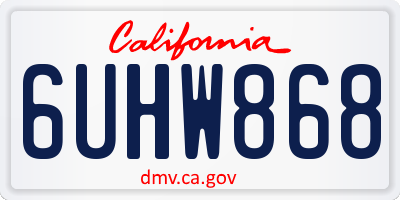 CA license plate 6UHW868