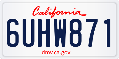 CA license plate 6UHW871