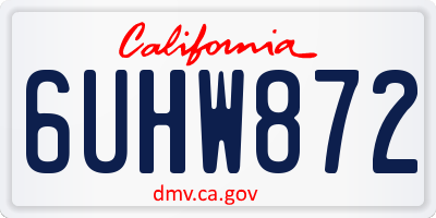CA license plate 6UHW872