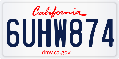 CA license plate 6UHW874