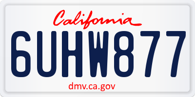 CA license plate 6UHW877