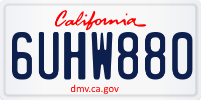 CA license plate 6UHW880