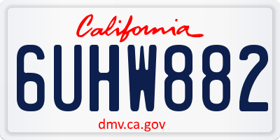CA license plate 6UHW882