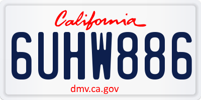CA license plate 6UHW886