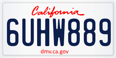 CA license plate 6UHW889