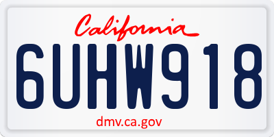 CA license plate 6UHW918