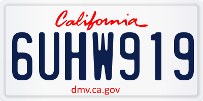 CA license plate 6UHW919
