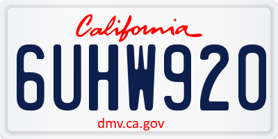 CA license plate 6UHW920