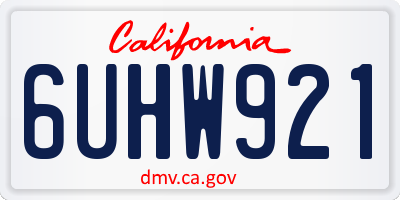 CA license plate 6UHW921