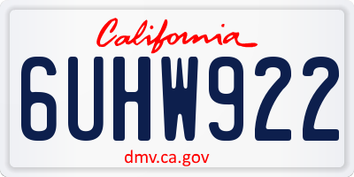 CA license plate 6UHW922