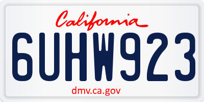 CA license plate 6UHW923