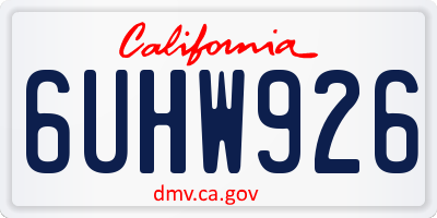 CA license plate 6UHW926