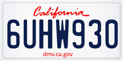 CA license plate 6UHW930