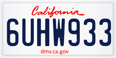 CA license plate 6UHW933