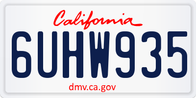 CA license plate 6UHW935