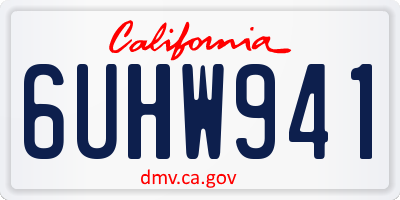 CA license plate 6UHW941