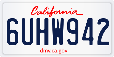 CA license plate 6UHW942