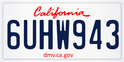 CA license plate 6UHW943