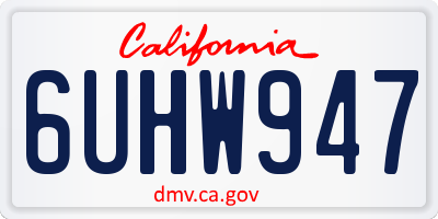 CA license plate 6UHW947