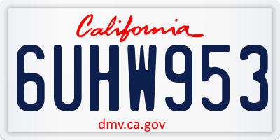 CA license plate 6UHW953