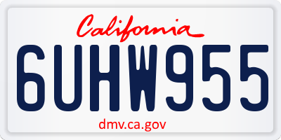 CA license plate 6UHW955