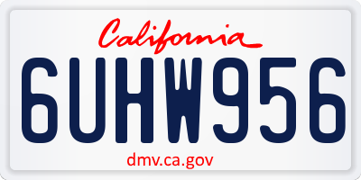 CA license plate 6UHW956