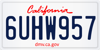 CA license plate 6UHW957