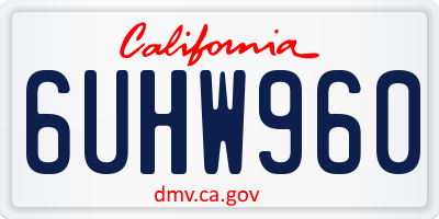 CA license plate 6UHW960