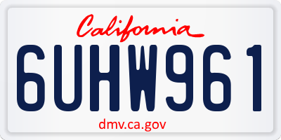 CA license plate 6UHW961